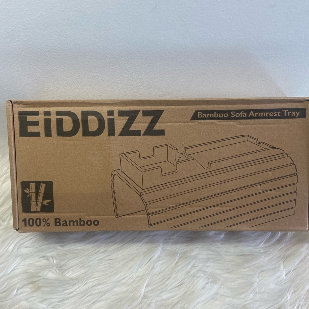Bamboo Sofa Armrest Tray with Cup Holder - Picture 3 of 3